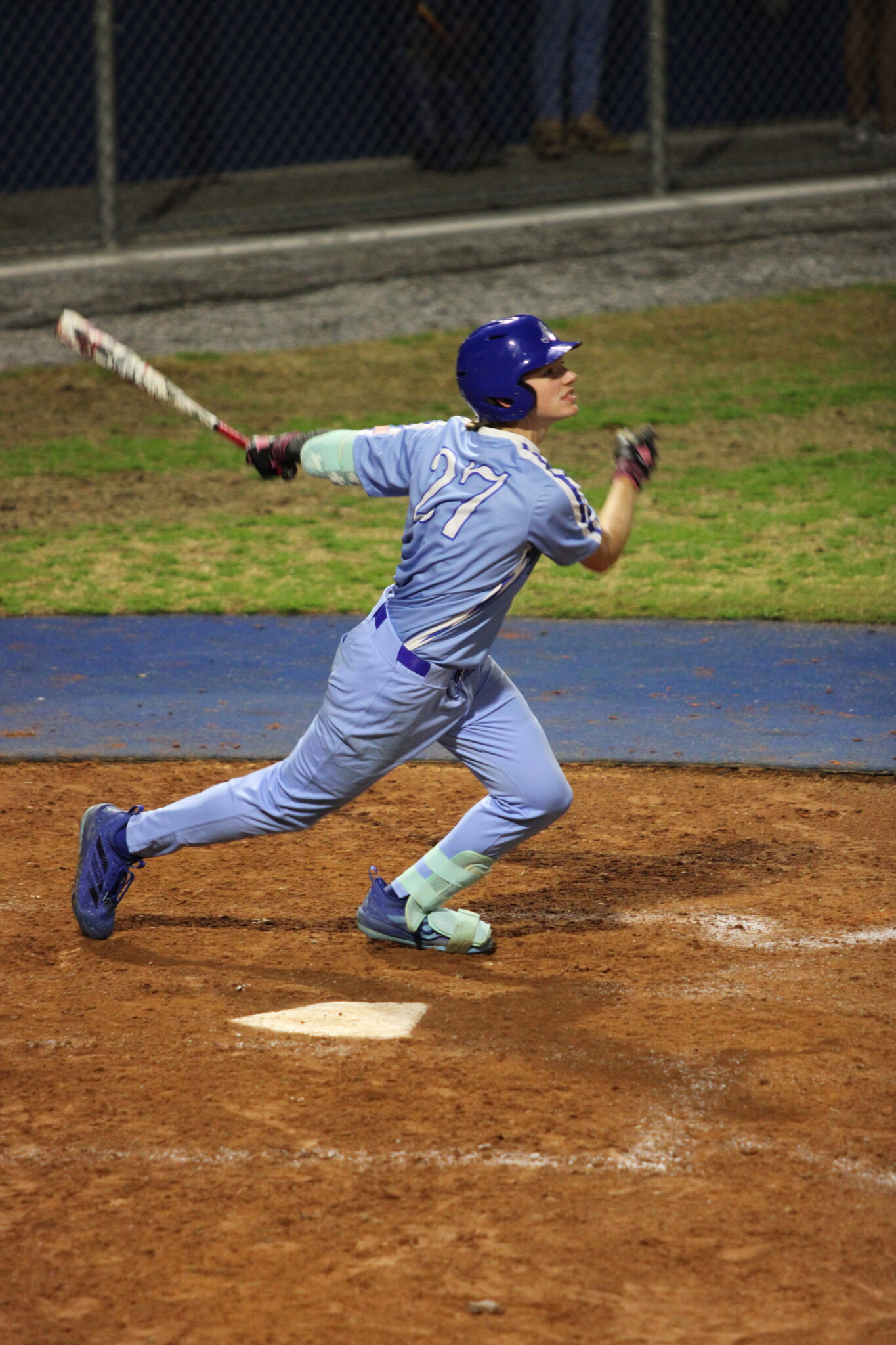 Camron Pennock hits shallow pop up to right field that drops right in front of the outfielder in the sixth inning