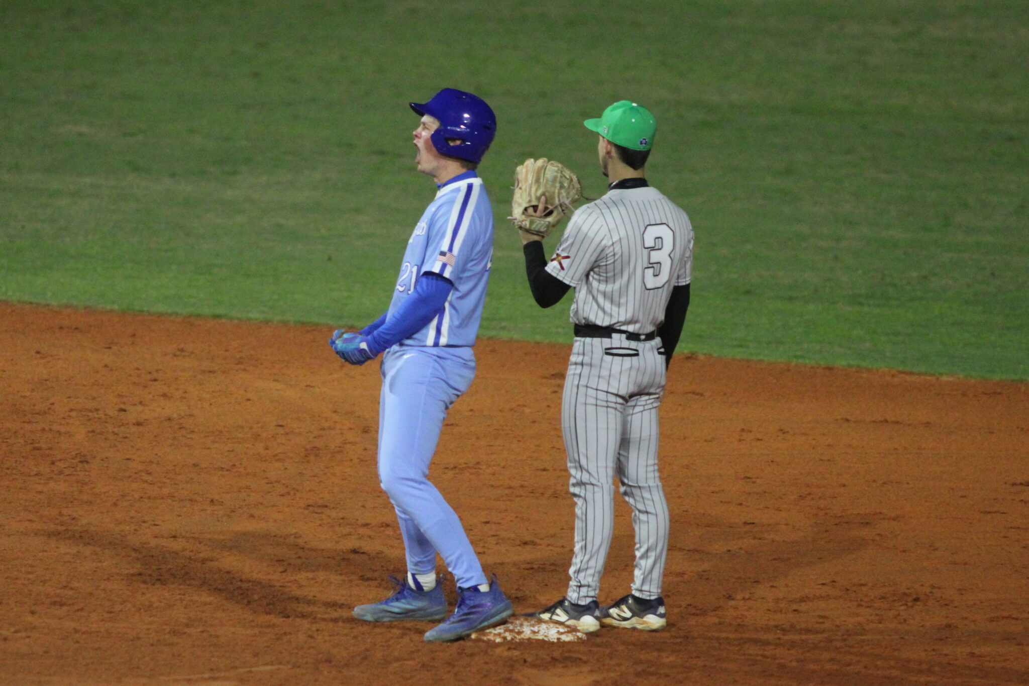 Jez Hamrick hyped up over his 2 RBI double