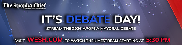 It's Debate Day! Stream the 2026 Apopka Mayoral Debate. Visit WESH.com to watch the live stream starting at 5:30PM