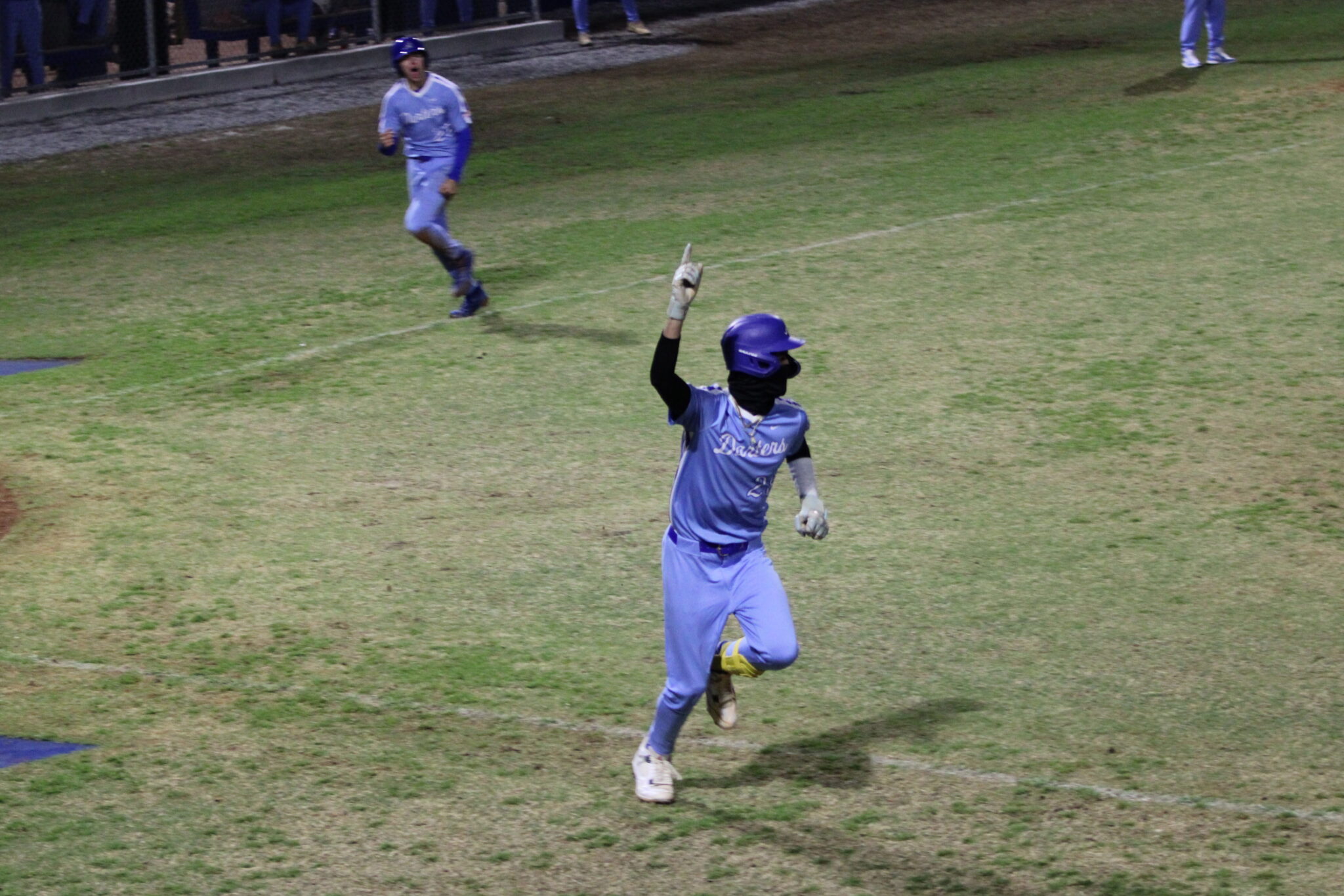 Tyler Spaid brings home the first run of the game off his hit up the middle against Mount Dora Christian Academy