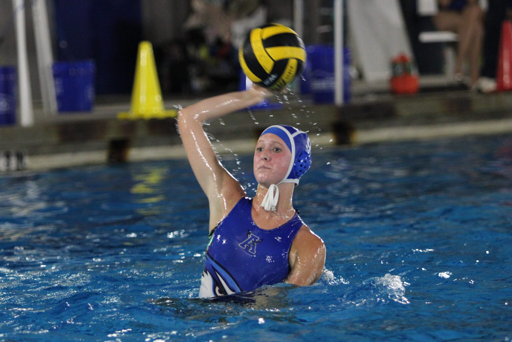 Alexandra Vernier whips the ball toward the net deep into the offensive zone