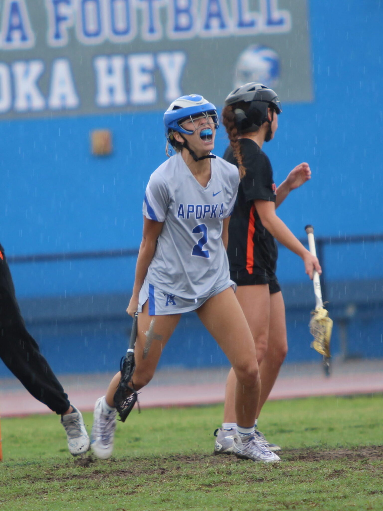 Ellie Taylor hyped up after scoring the Blue Darters first goal of the game against Seminole