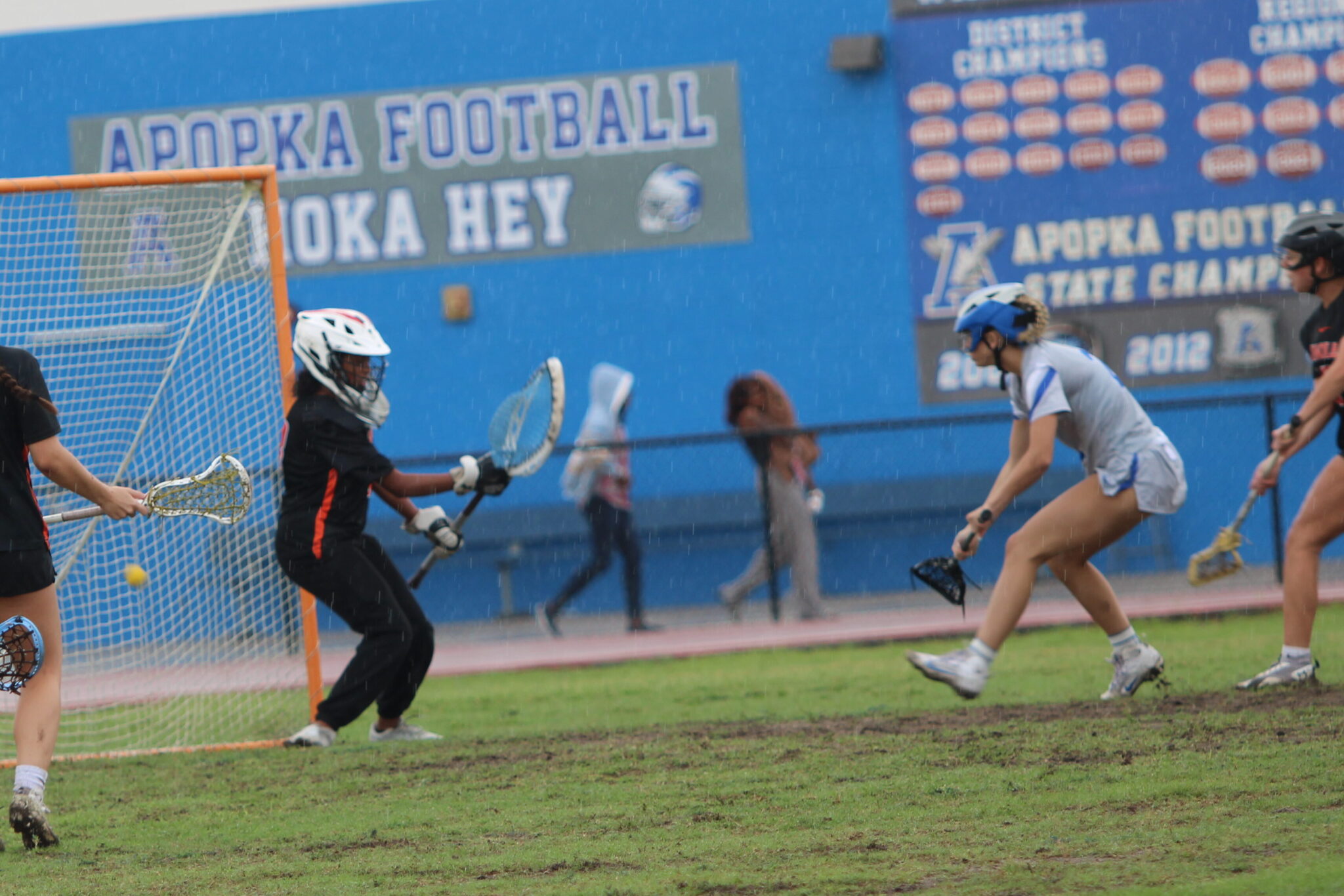 Ellie Taylor rips a shot from in close to beat the Seminole goal keeper