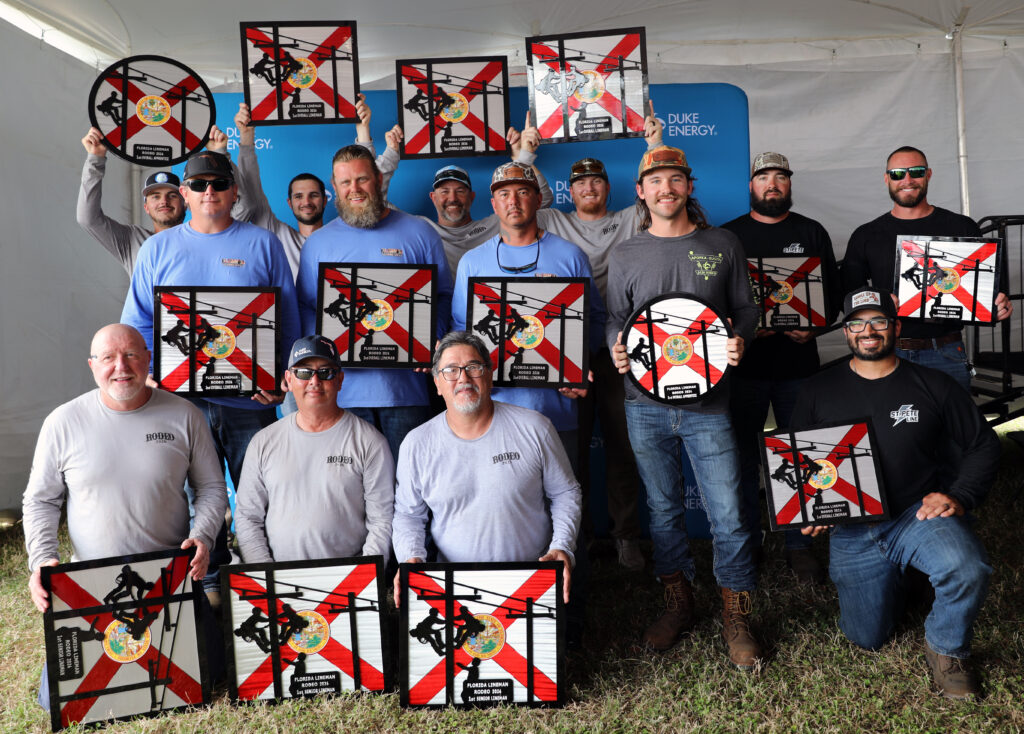 Florida Lineman's Rodeo winners pose for a photo.