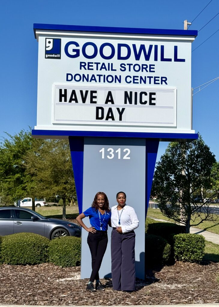 Jacarra Mallard (left) transferred to the Goodwill in Apopka after completing the pilot program at South Orange Blossom Trail.