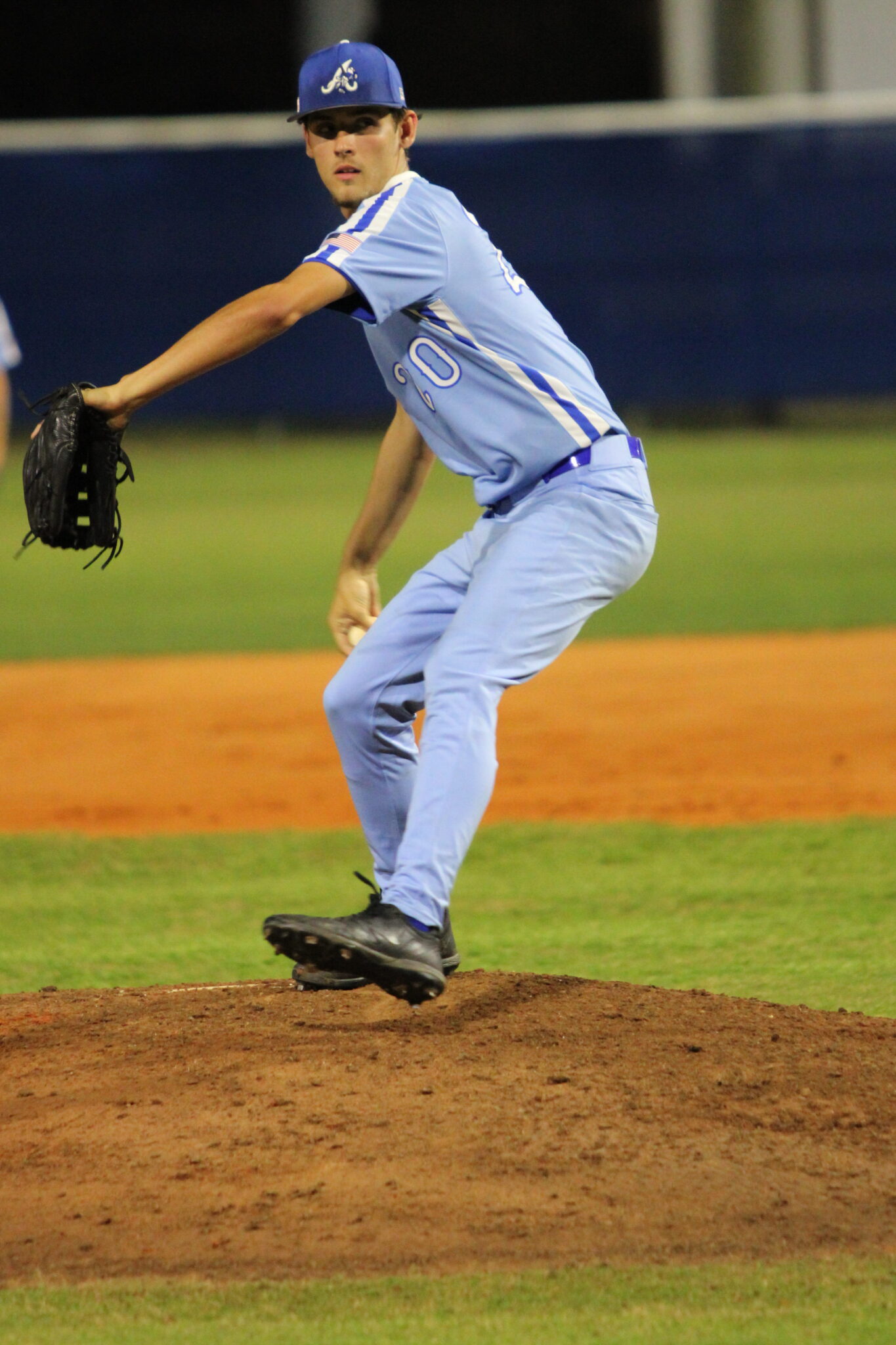 JD Edge winds up to pitch against Wekiva in the fourth inning