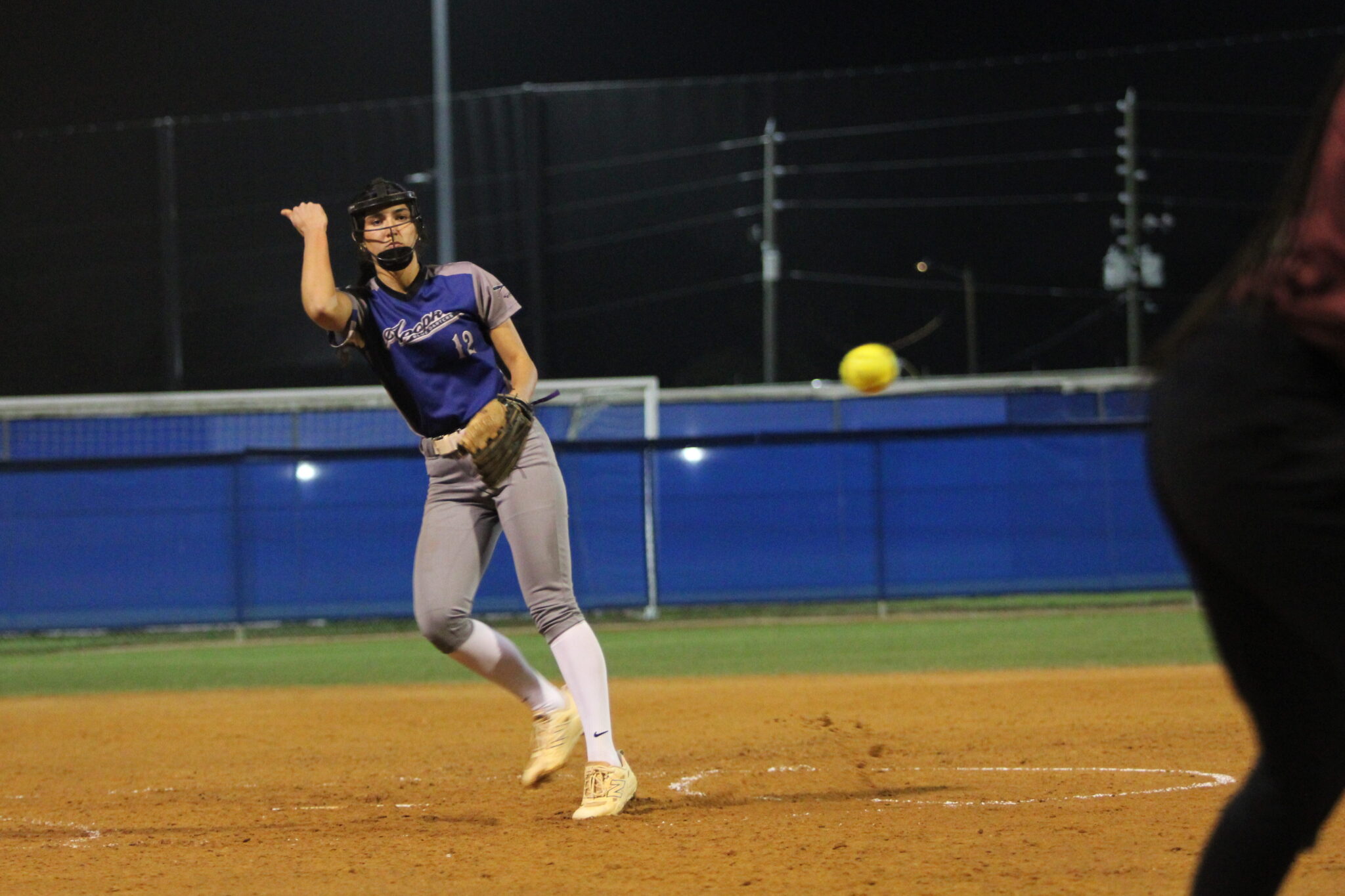 Mia Aeschilman flicks the wrist on her pitch in the second inning of her perfect outing against Wekiva