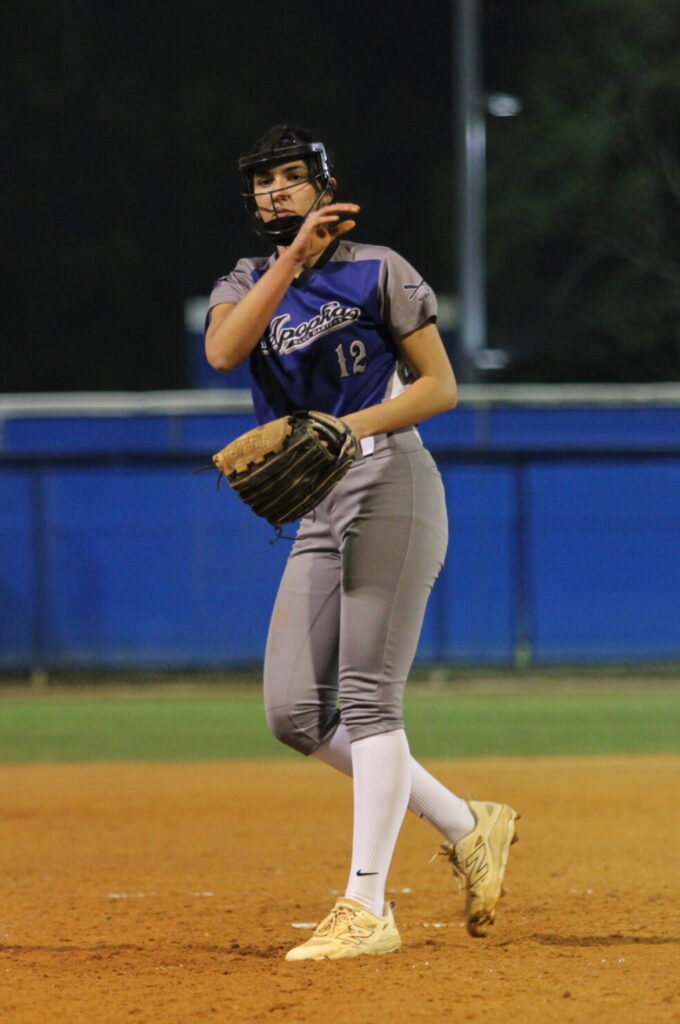 Mia Aeschilman releases a pitch; Aeschilman has 27 strikeouts and a 3-0 record