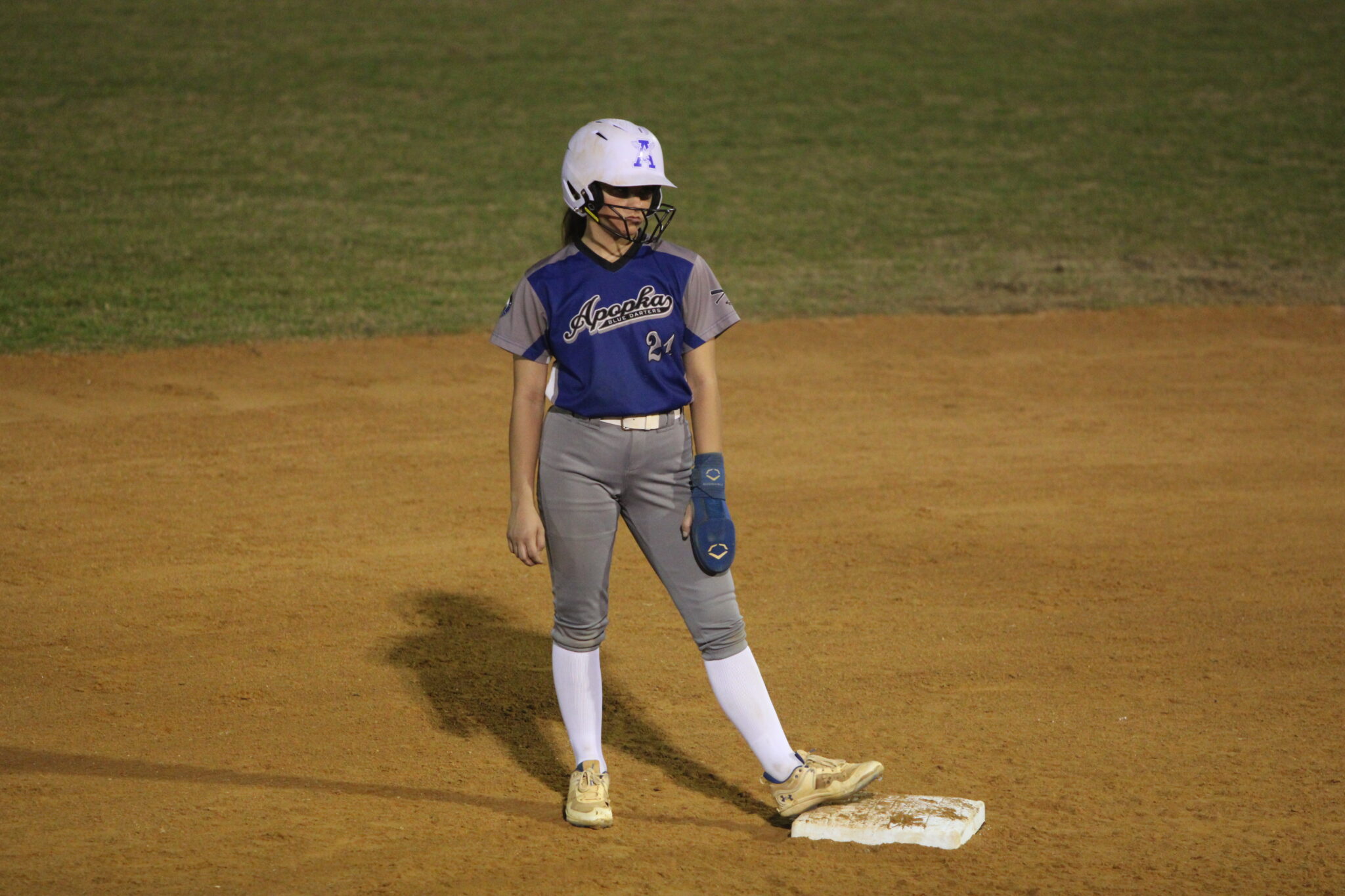 Shylah Pino on second base, leads the Blue Darters with 21 hits, 14 runs, 5 steals, no strikeouts, and a .676 on-base percentage