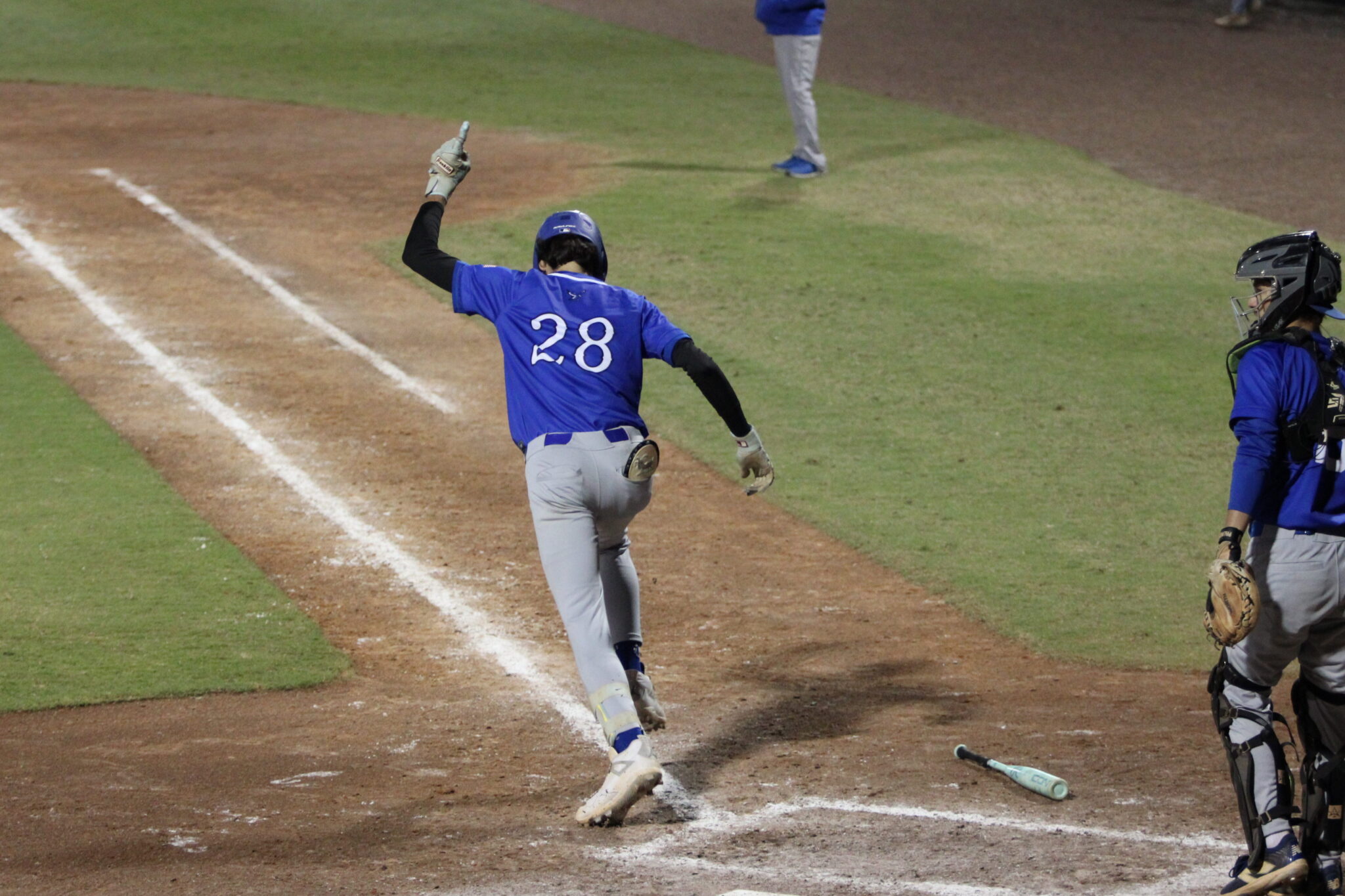 Tyler Spaid rips a clutch line drive to the outfield to drive home a run against Lyman
