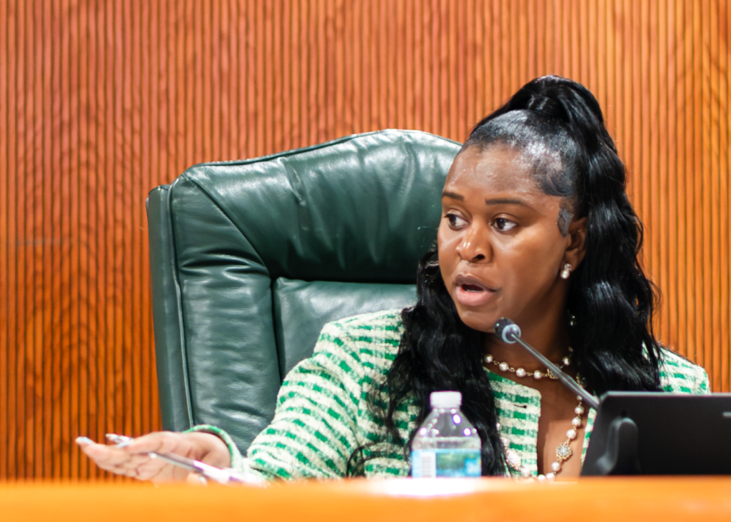 Commissioner Nadia Anderson speaks at the March 18 Apopka City Commission meeting.