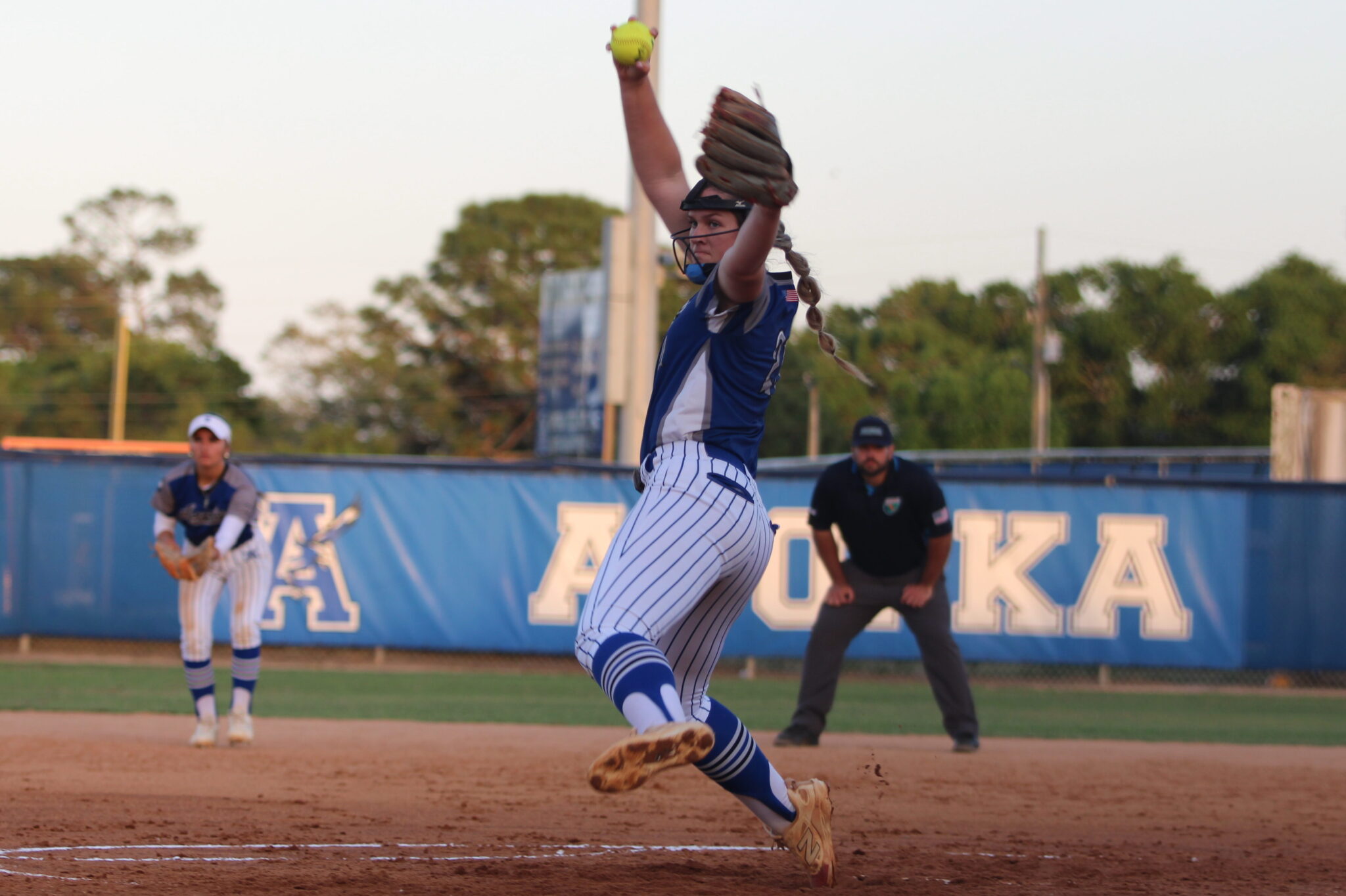 Ava Millspaugh winds the ball around to whip in a pitch against Horizon
