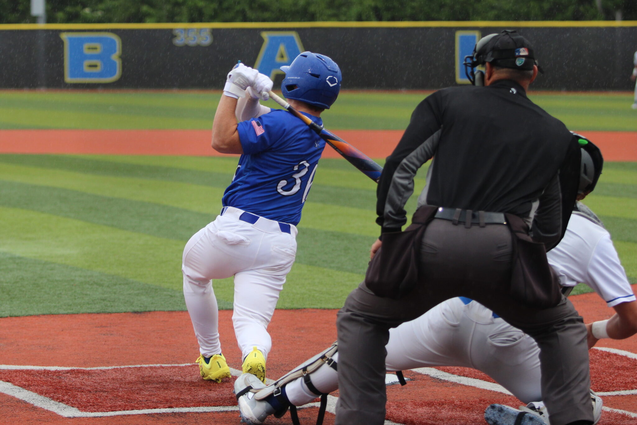 Collin Van Fleet obliterates a ball to left and over the fence to open the game with a homerun