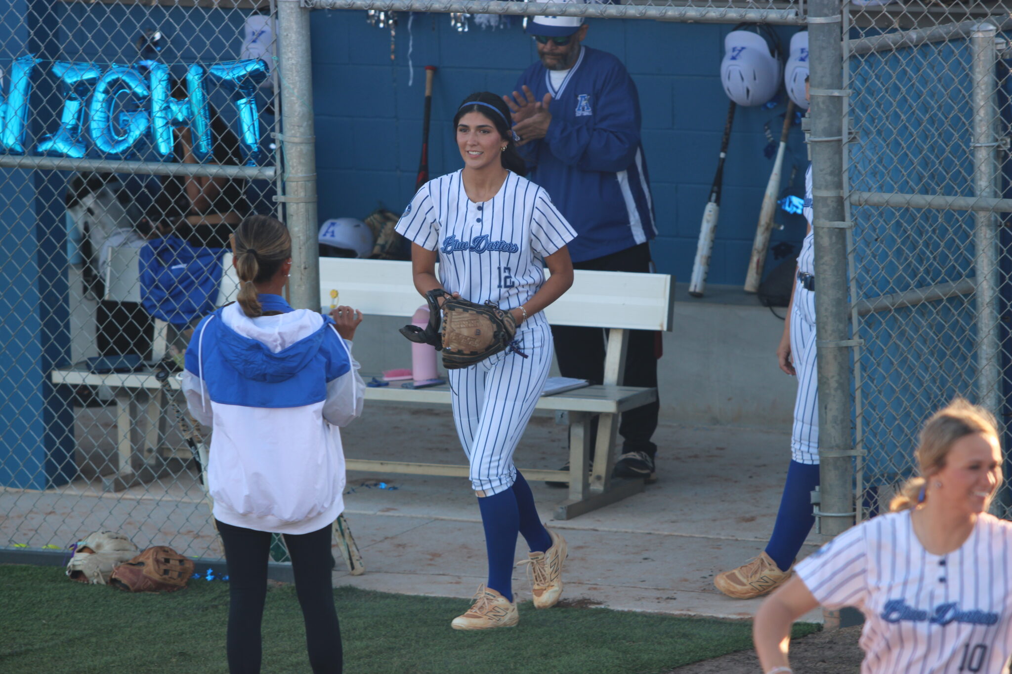Mia Aeschilman gets announced the starting pitcher for senior night
