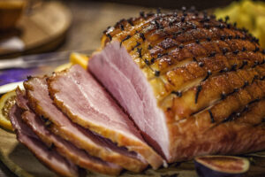 A classic Easter table with ham and spring sides