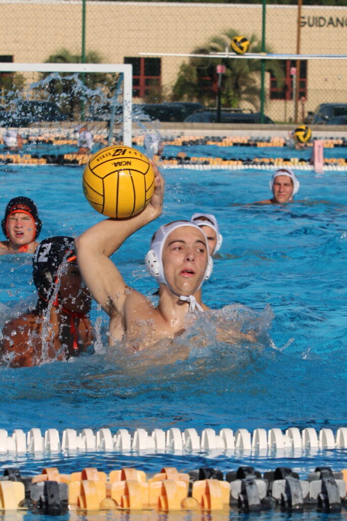 Nicholas Woodward fires in a shot from close