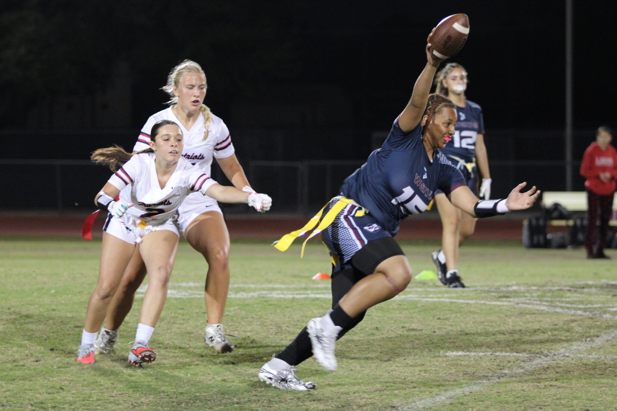 Paris Blackwood finds space at midfield after making a defender miss