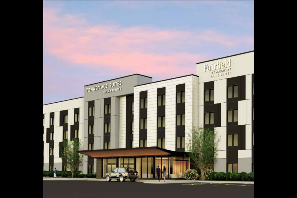 Conceptual design of the proposed Marriott-branded hotel proposed for the Floridian Town Center, as seen in plans submitted to the city. 