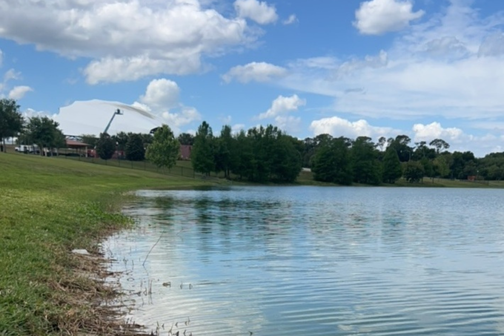 The Florida Department of Health encourages visitors to the Northwest Recreation Complex to avoid coming in contact with the pond due to algae toxins.