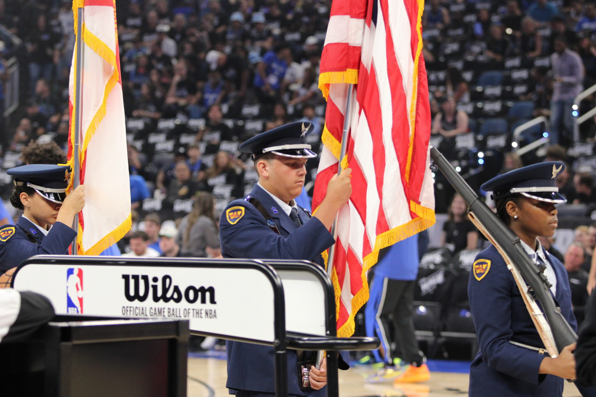 Wekiva color guard marches out before the National Anthem