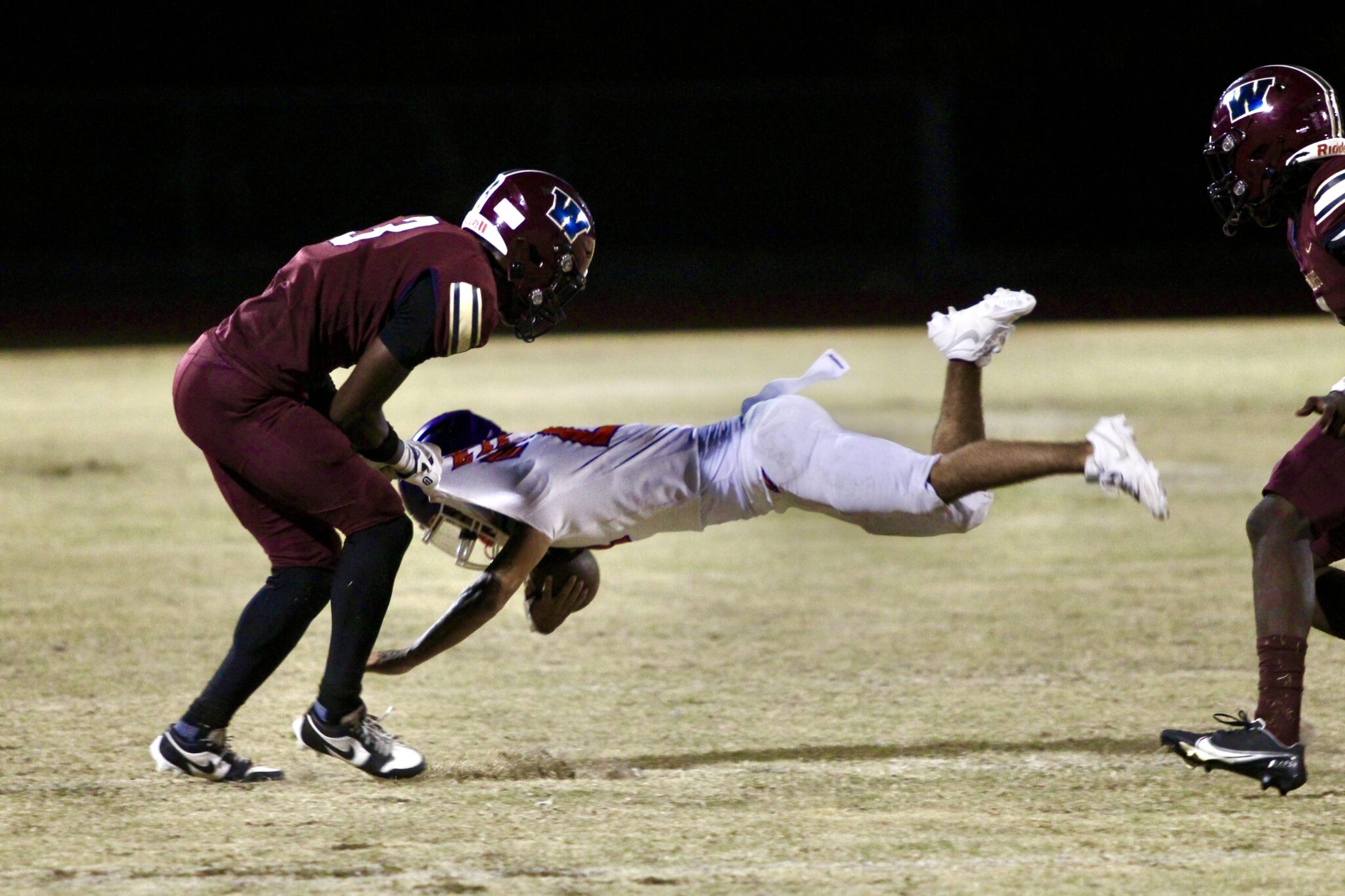 Avante Scott rips down the Horizon ballcarrier in open space.