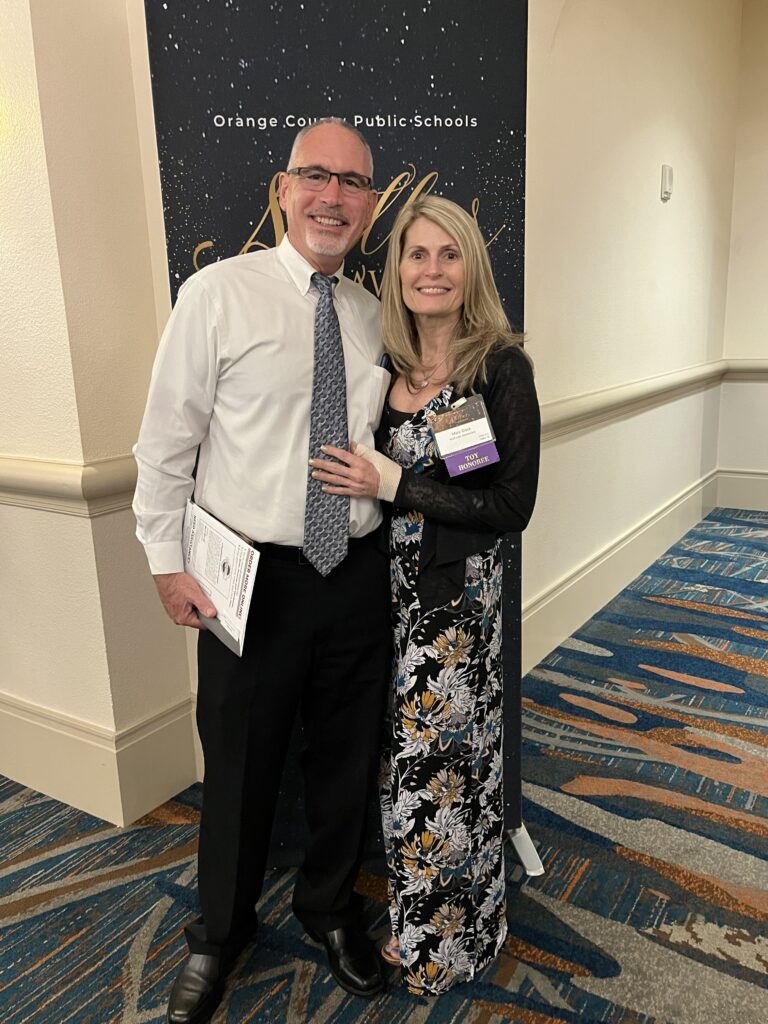 Dan Block (left) and Mary Block (right) attend the 2023 OCPS Stellar Awards ceremony.