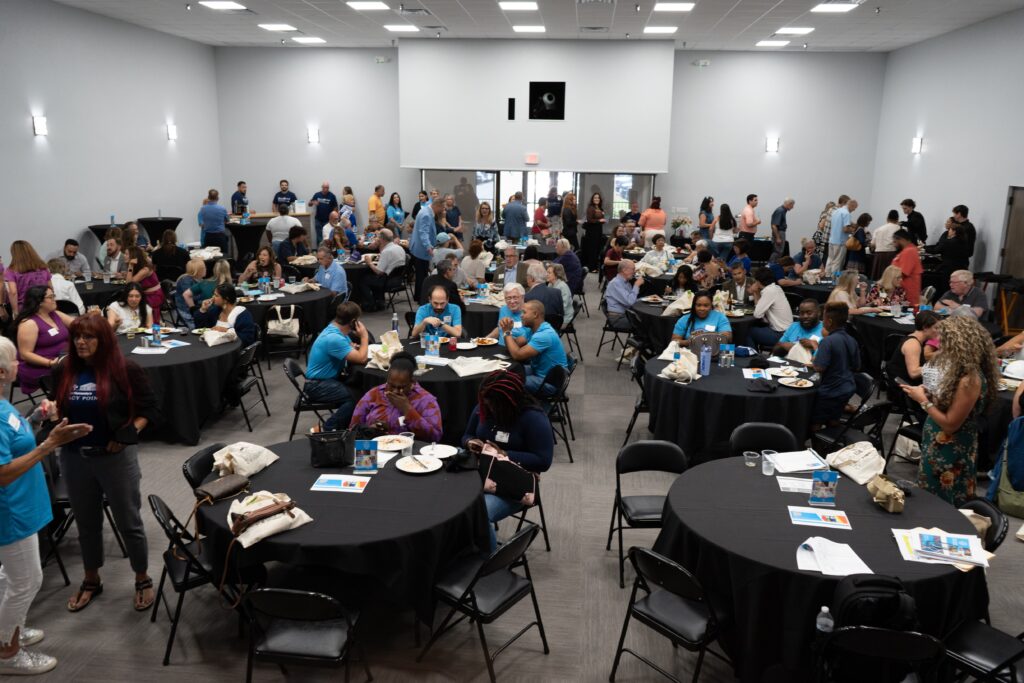 Attendees gather during Habitat for Humanity Seminole-Apopka’s Achievement Awards ceremony on April 24 at the Eastmonte Park Civic Center in Altamonte Springs, where more than 100 volunteers and community partners were recognized for their contributions to affordable housing efforts. 