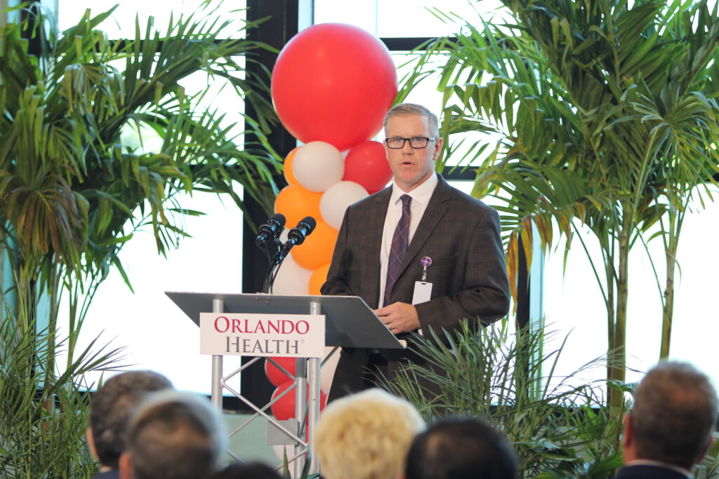 Edward Smith, CEO of Orlando Health Behavioral Health Hospital, speaks at the Friday ribbon cutting ceremony.