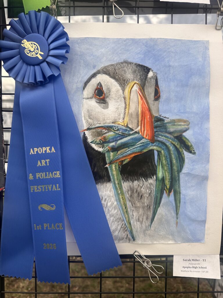 First place: “Portrait #3” by Sarah Miller, teacher — Matthew Houvouras
