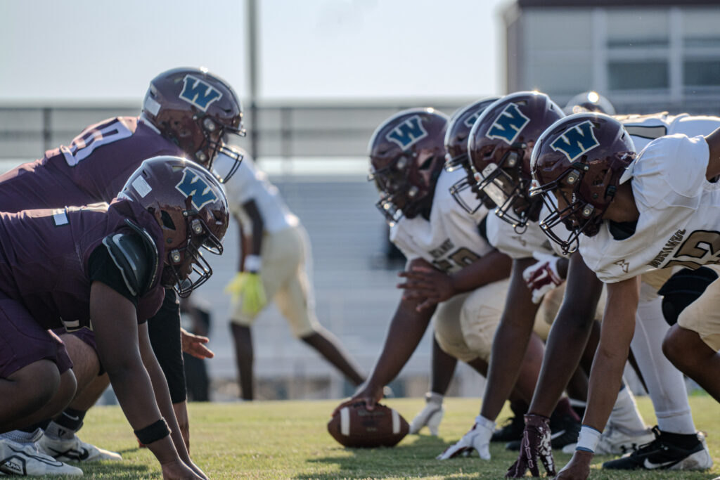 Maroon and Gold Mustangs go head to head in intrasquad spring game.