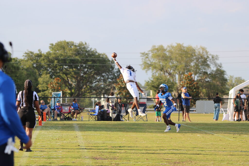 Nyzier Collington snags a full extension leaping one hand catch