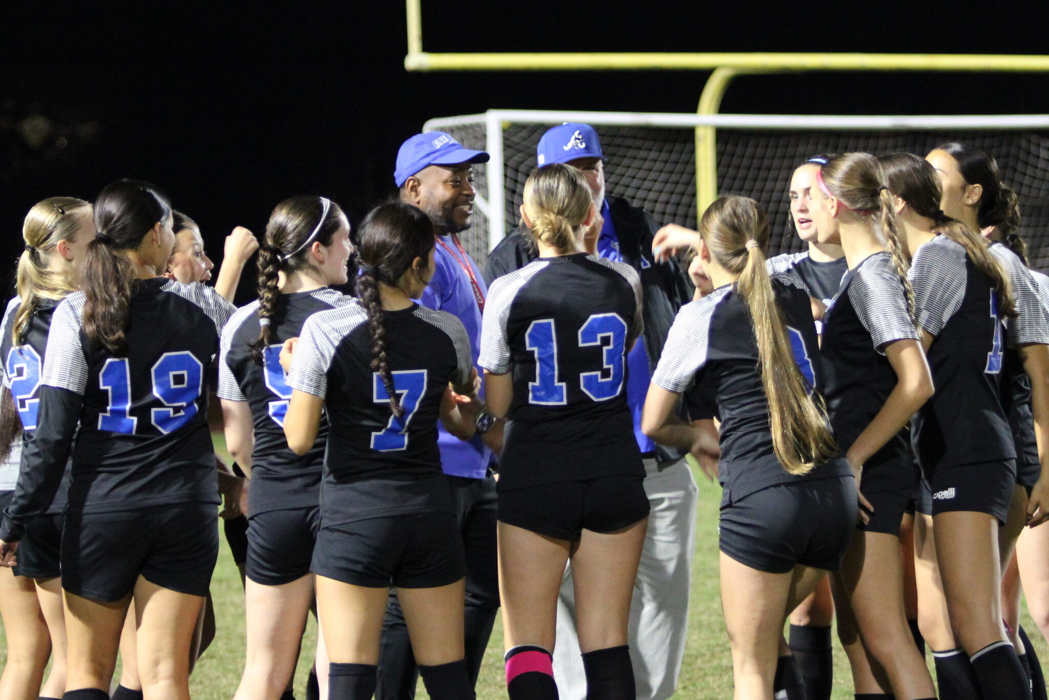 Apopka girls pregame huddle against Hagerty last season.
