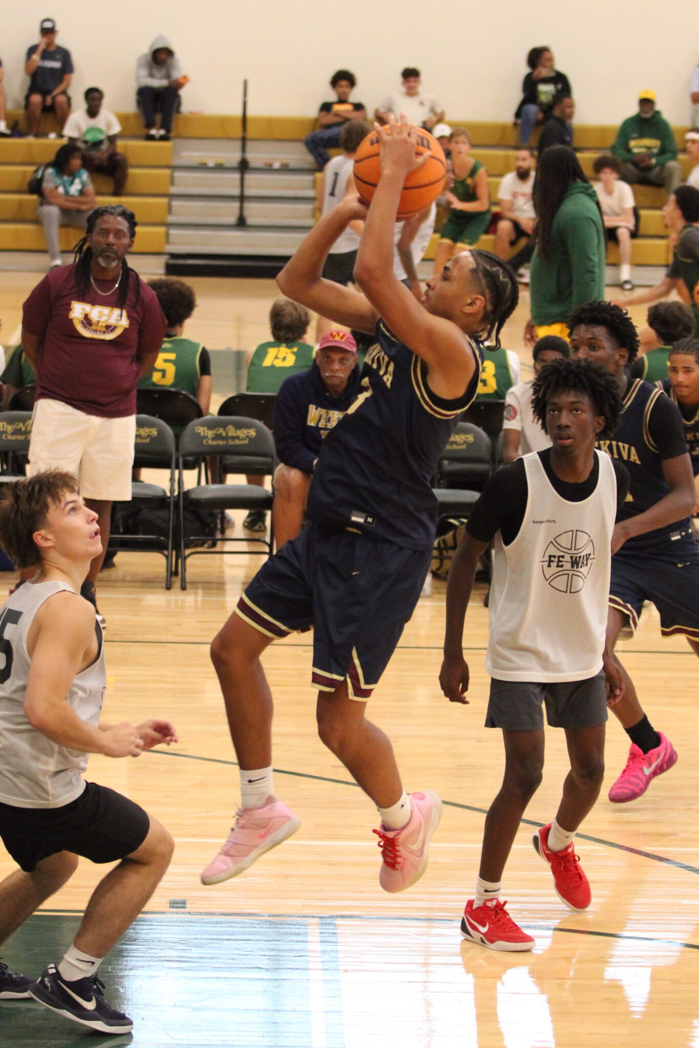 Eric Nichols rises up for a mid range jumper against Santa Fe.