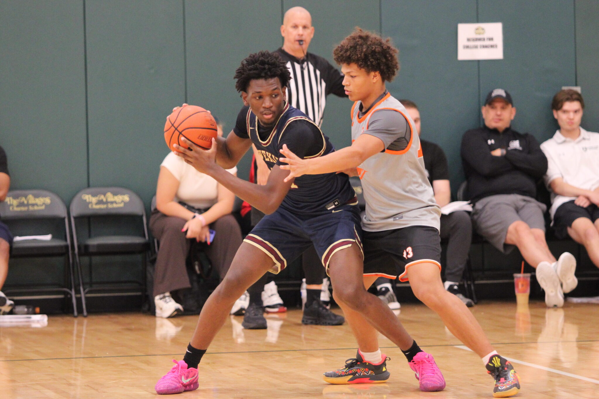 Kenny Dieujuste posts up against a Balboa defender