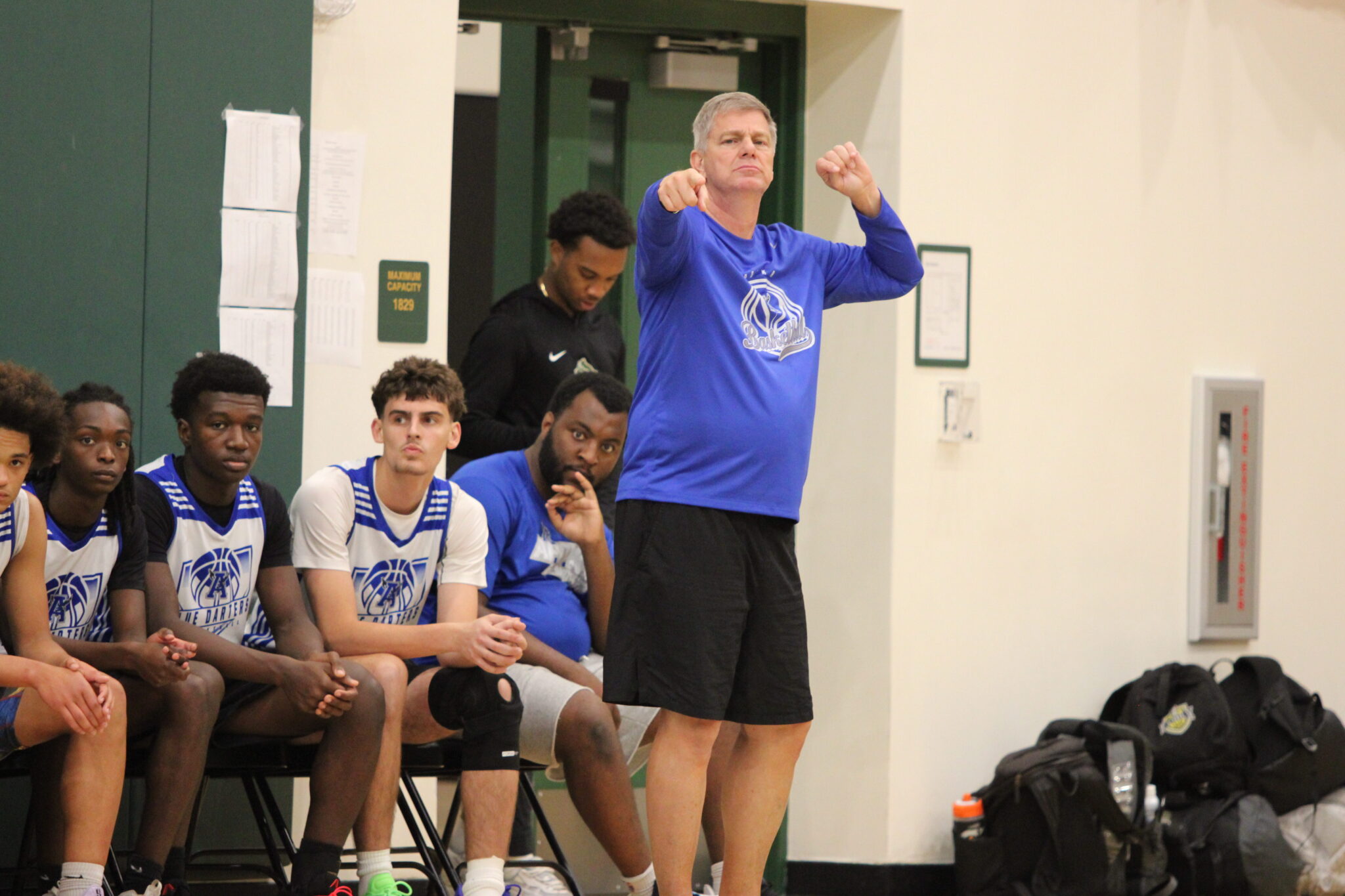 Coach Scott Williams calls out an offensive play.