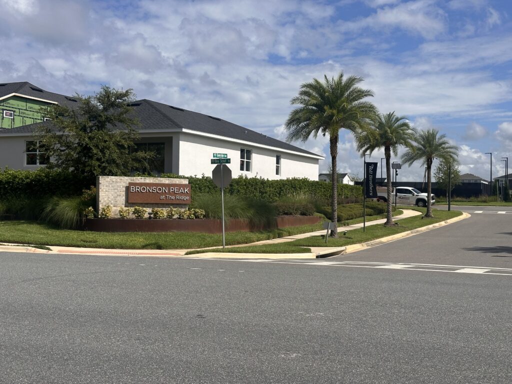 The entrance to Bronson Peak at The Ridge, a Toll Brothers community off Boy Scout Road in Apopka. On Wednesday, the Development Review Committee reviewed a construction site plan for The Ridge Planned Development Parcel 9, a proposed 41-home subdivision, and requested additional engineering clarifications before staff could recommend approval.  