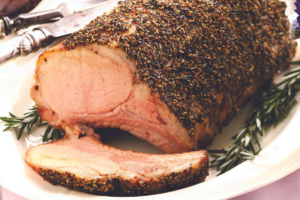 Feast on pork tenderloin, sauerkraut with apples, and lemon cloud pie