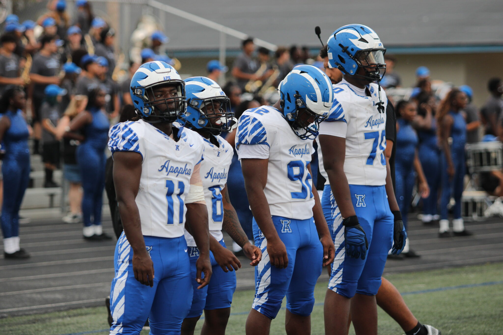 Apopka Blue Darter captains for game at West Orange.