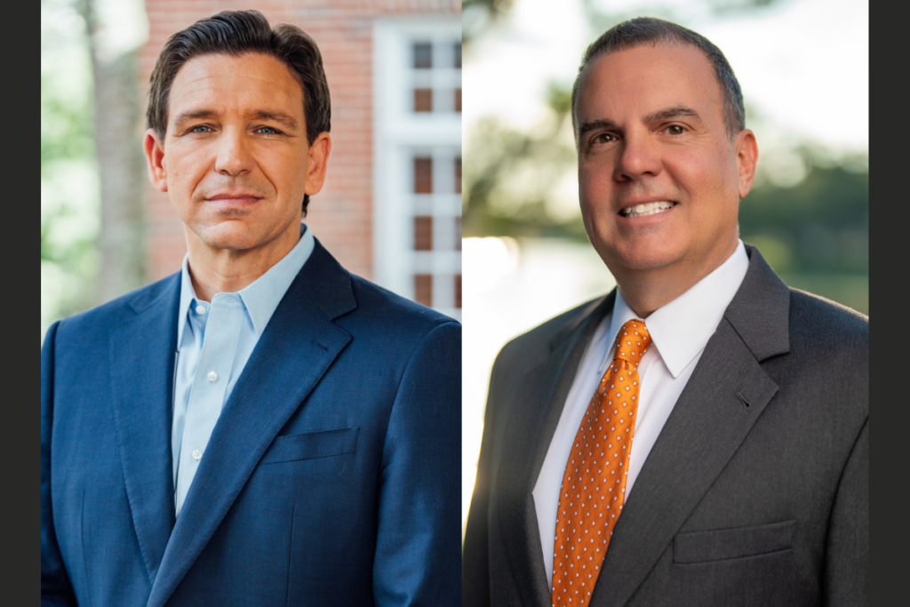 Gov. Ron DeSantis and Mike Crabb