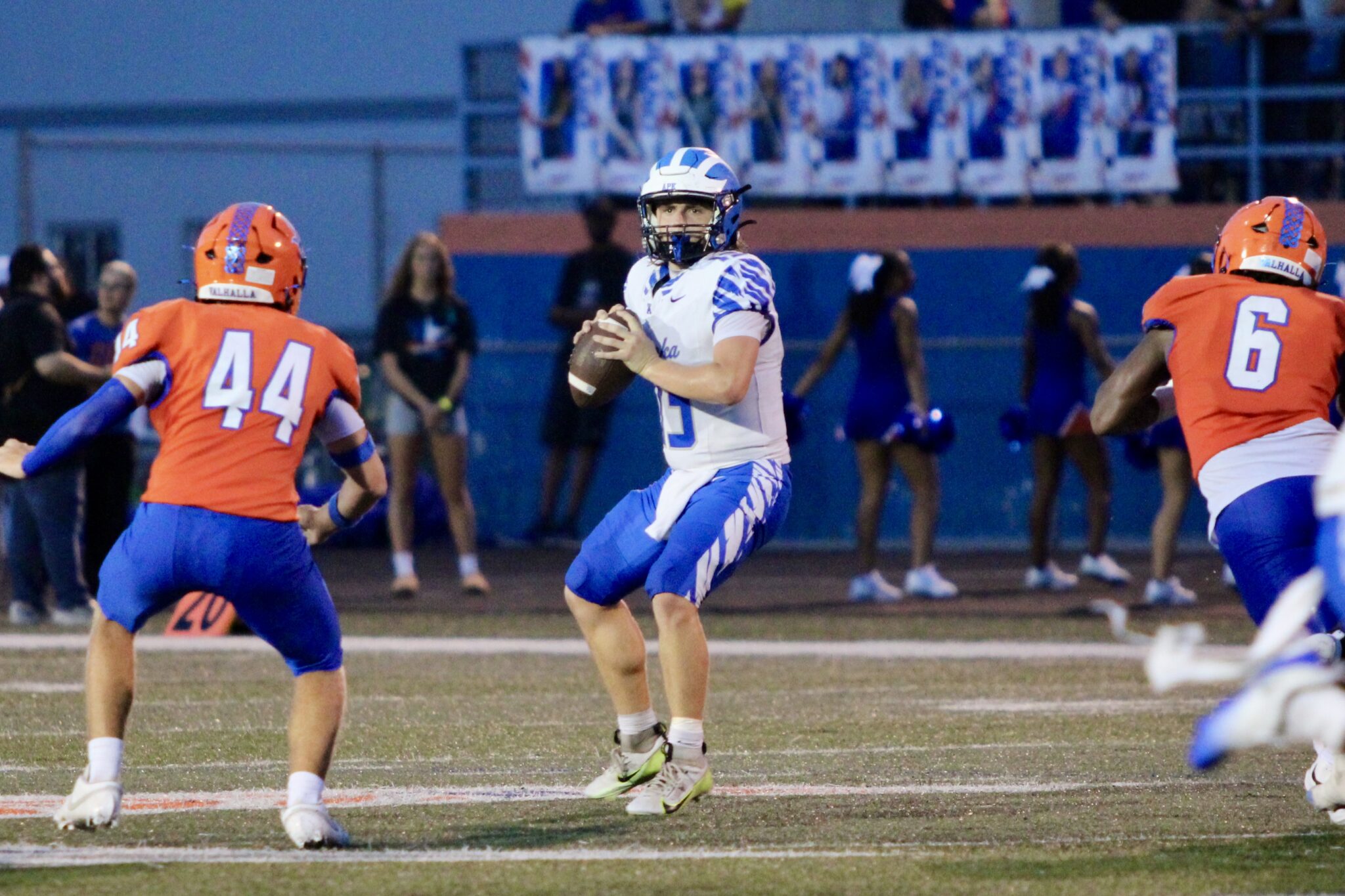 Hunter McNenney stays calm under pressure in the pocket.