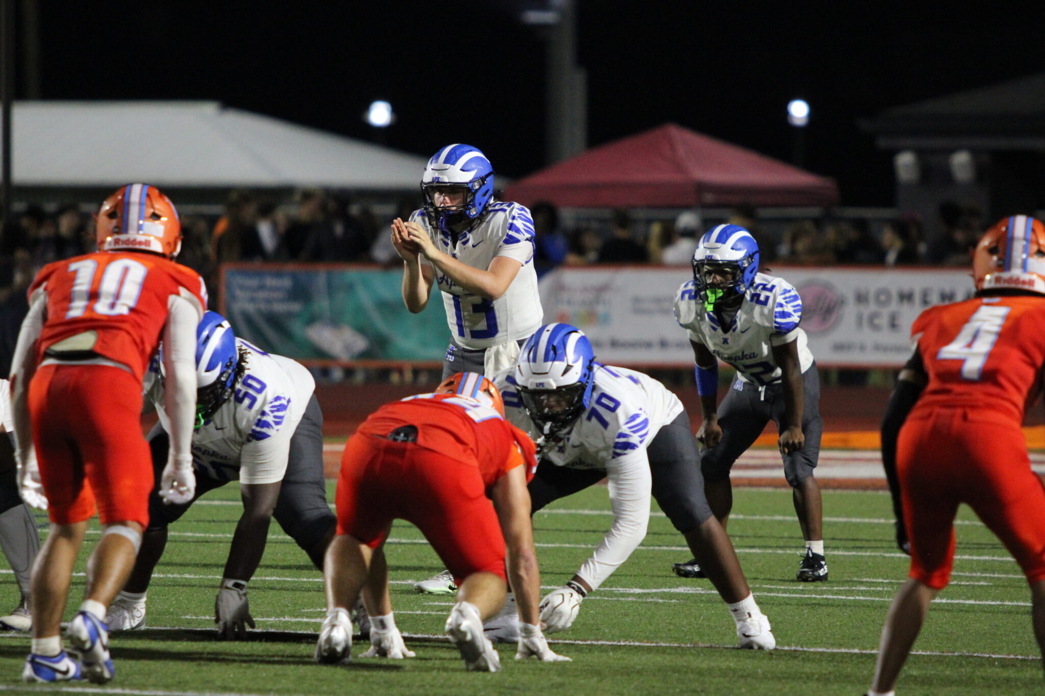 Hunter McNenney takes a snap right before halftime.