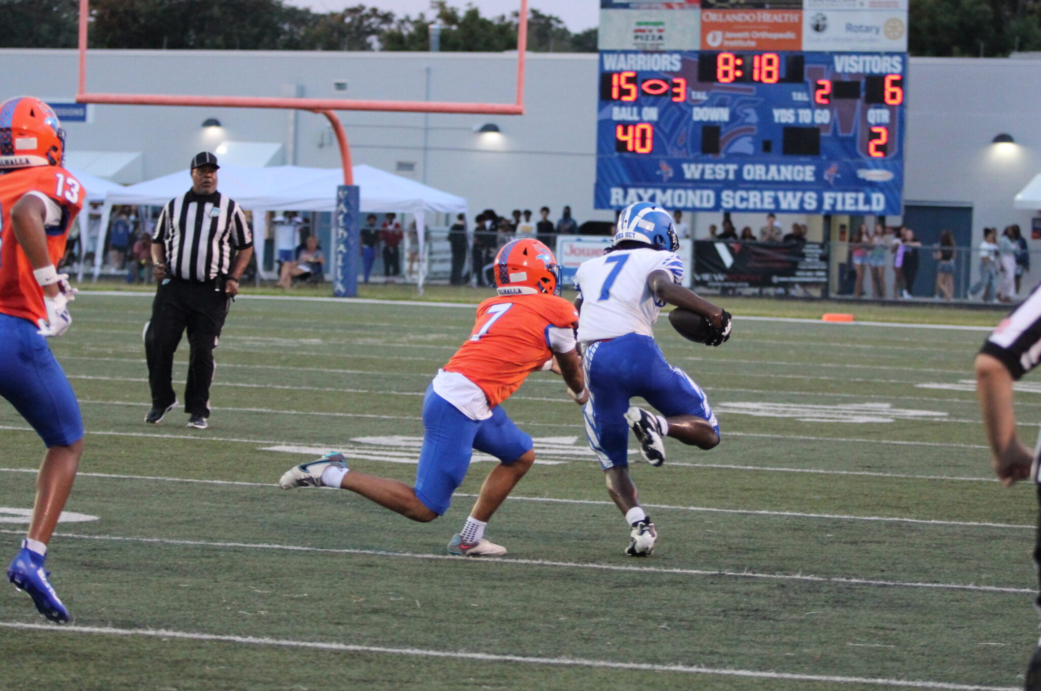 Jaylen Laster blasts through the last defender en route to a 98 yard kick return.