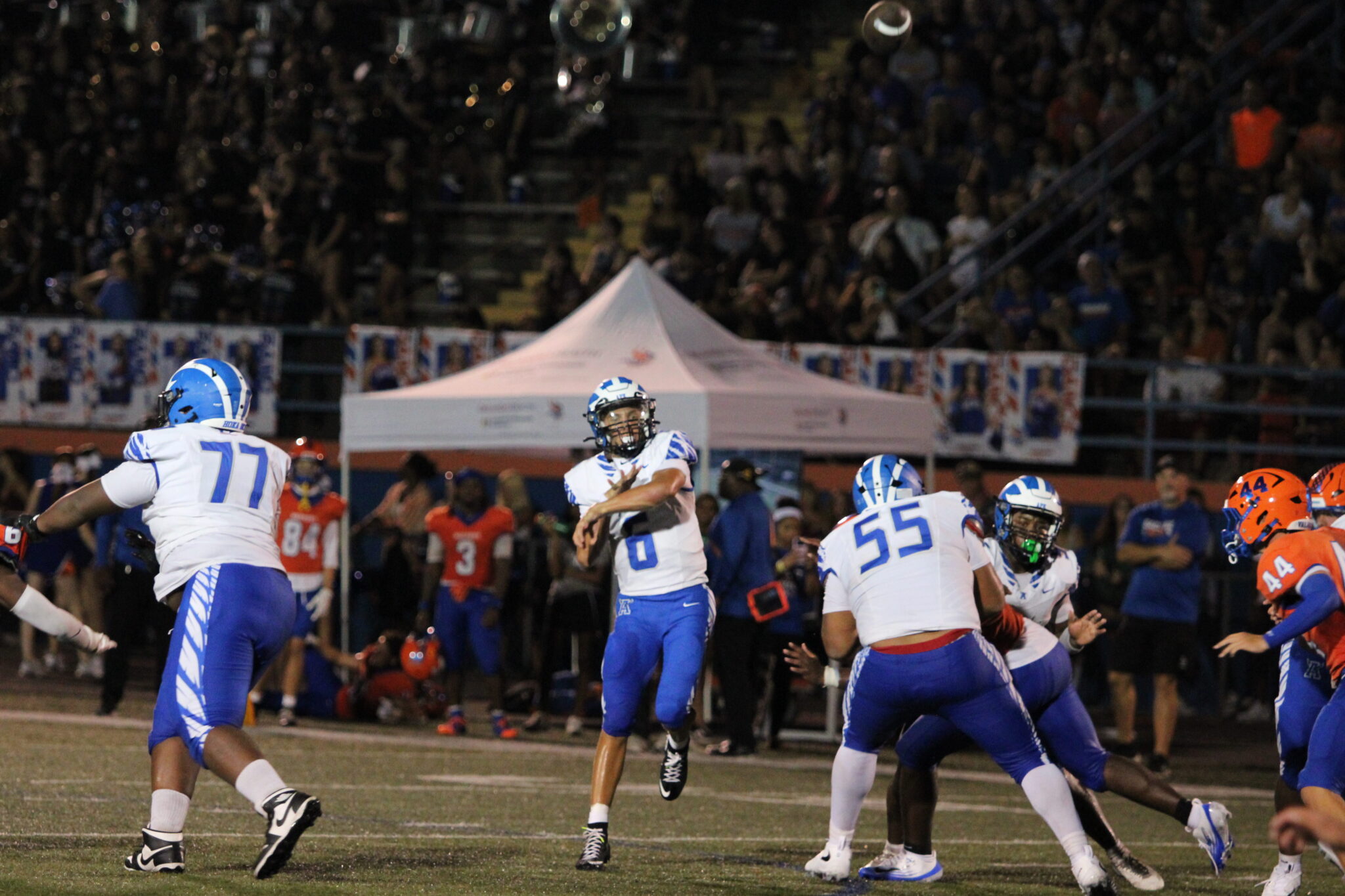 Kai Goodling launches his first deep ball of his high school career.
