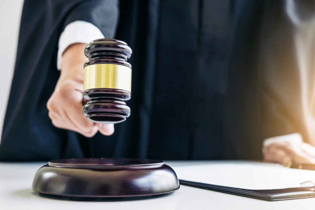 Judge with gavel