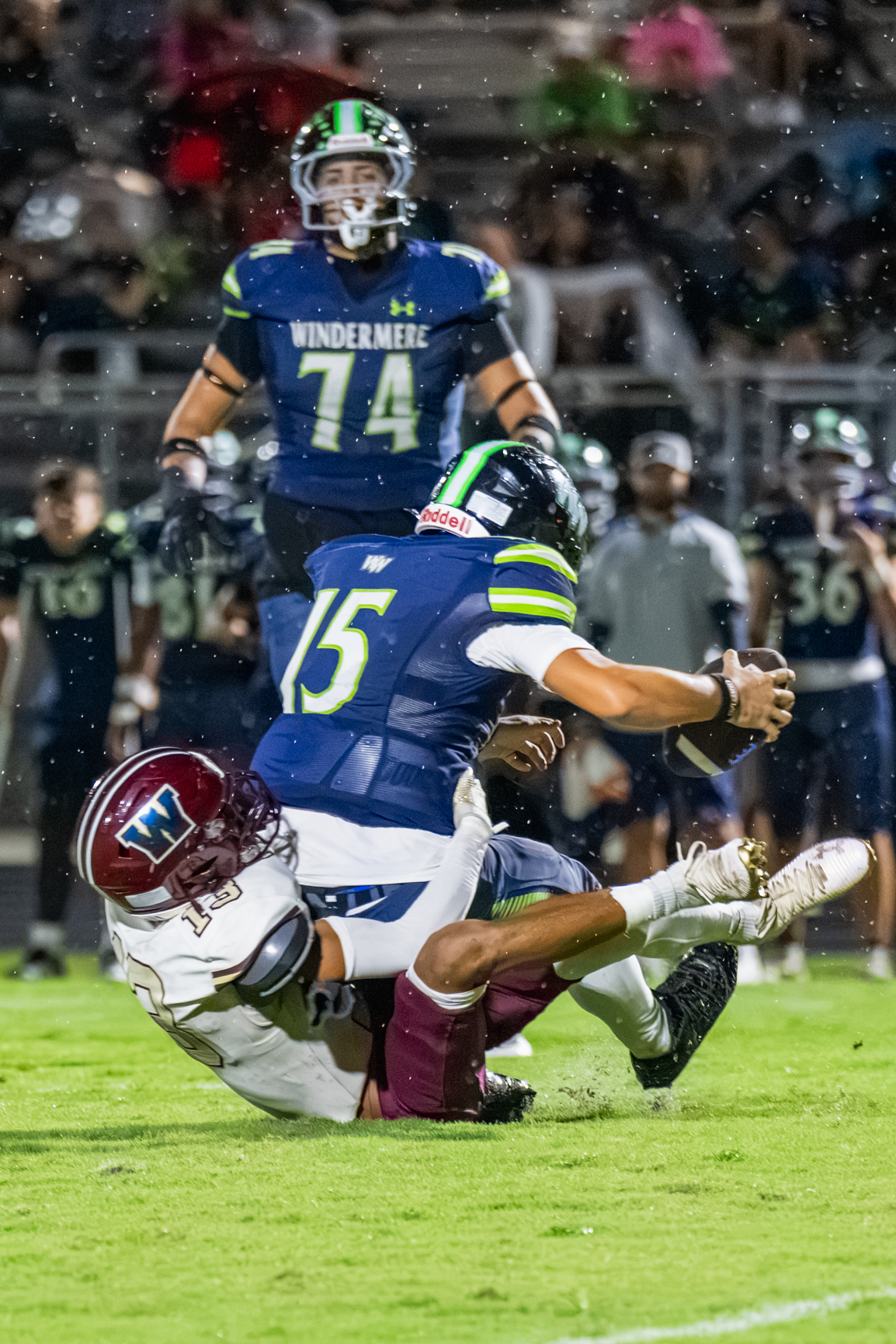 Anthony Bello (13) Sacks the Windermere QB