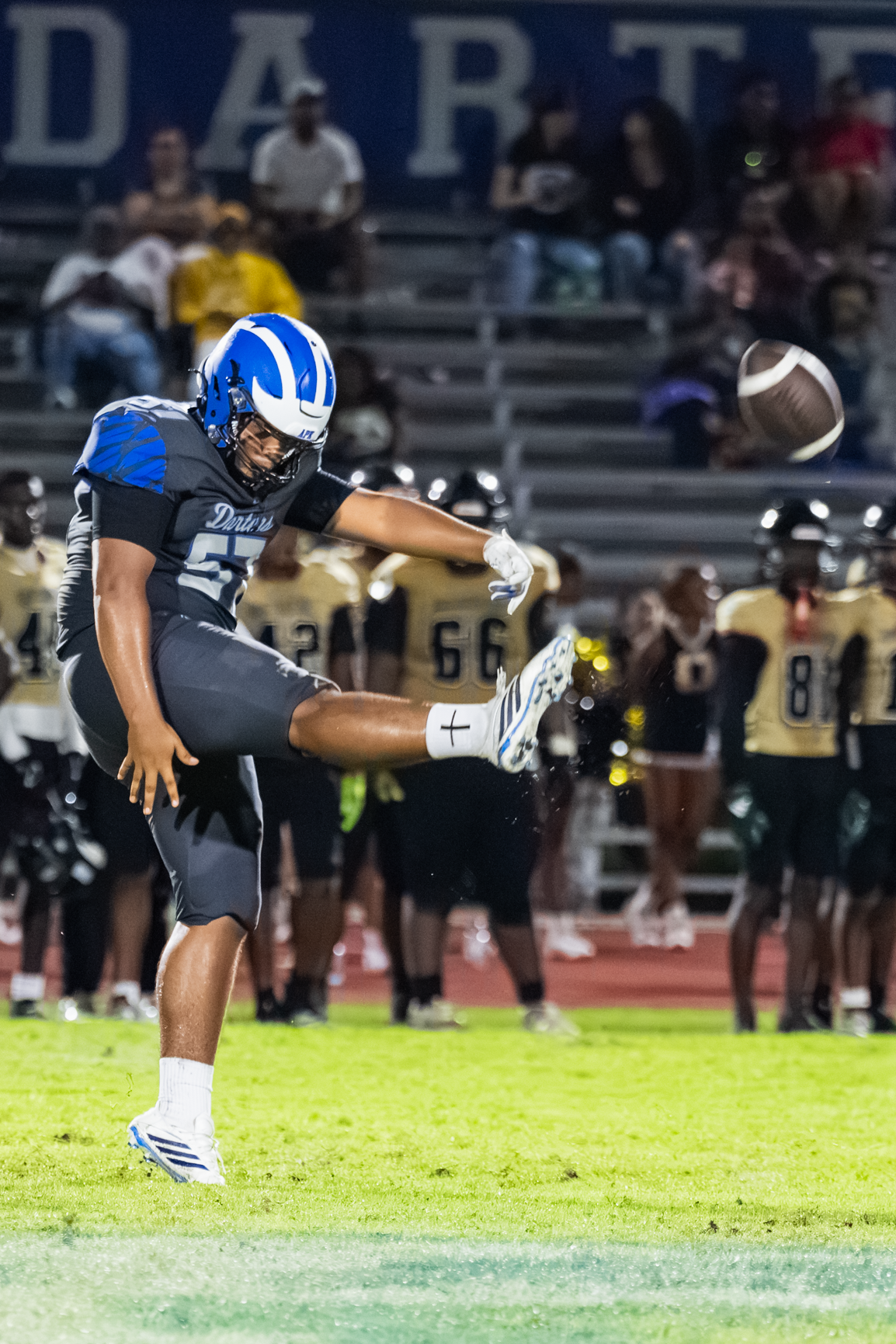 Jacobo Trujillo boots the ball away in the second half.
