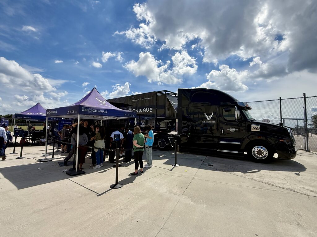 Operation: Shockwave drew a lengthy line of Wekiva High School students around noon on Wednesday.