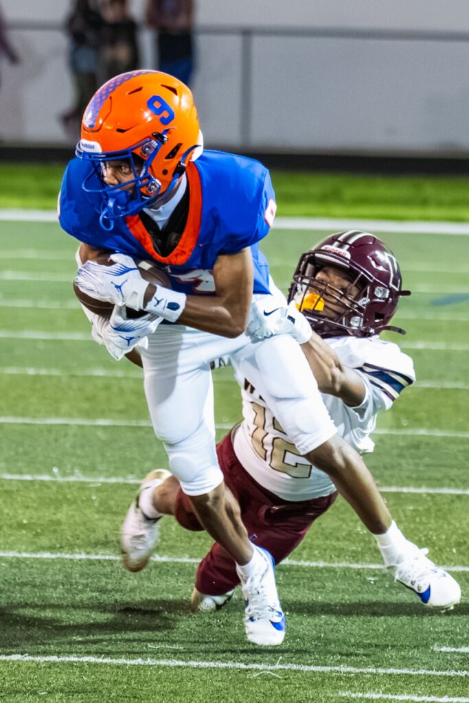Ty'Rance Cook tackles a West Orange runner. 
