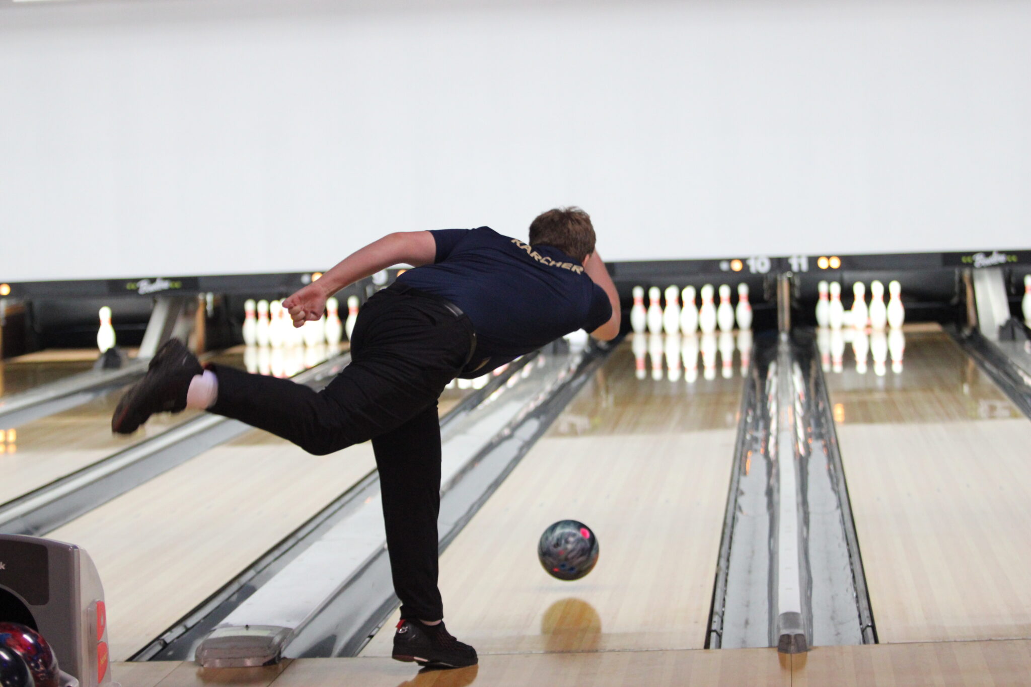 Wekiva's Nathan Karcher sends a ball down the lane.
