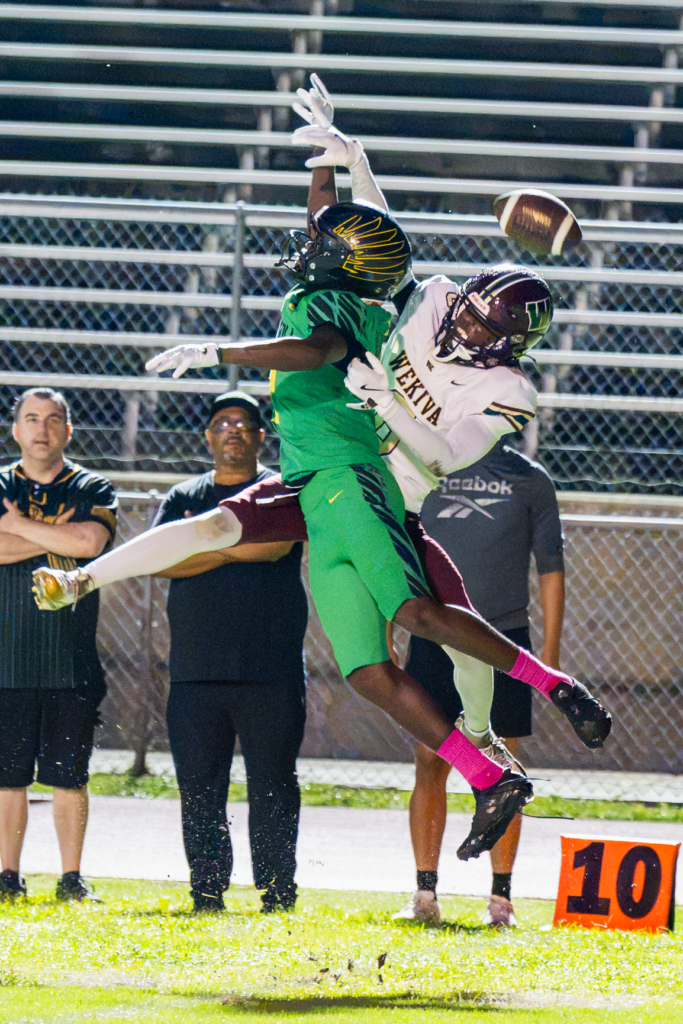 Wekiva's Tommy Henderson makes one of his several pass breakups against Lake Minneola.